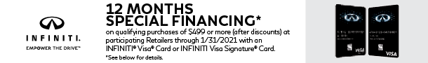 INFINITI Credit offers. Tap for details. INFINITI Credit offers. Tap for details.